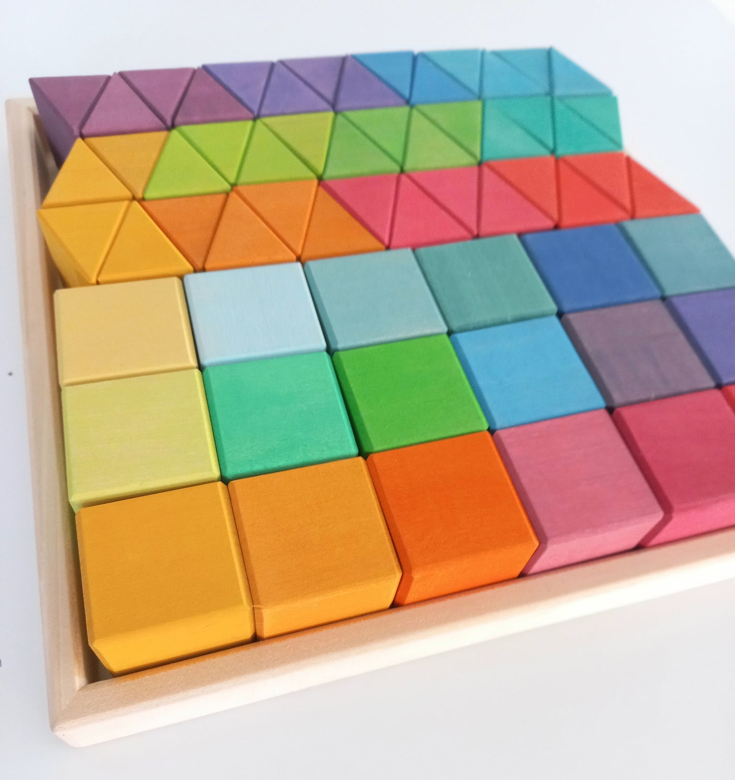Rainbow Cube & Triangle Block Set