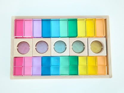 Acrylic Block and Gemstone Window Set - Pastel