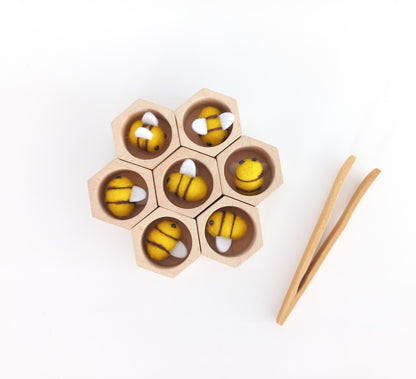 Natural Beehives with Little Bees