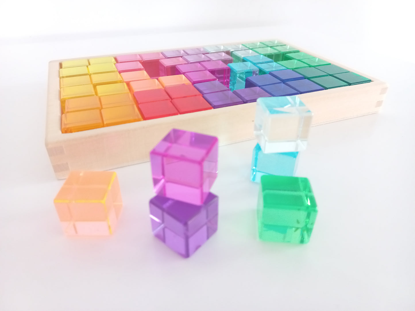 Acrylic Cube Block Set - Multicolour