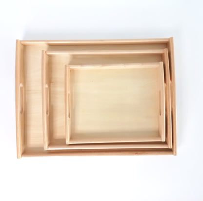 Rectangular Wooden Play Tray