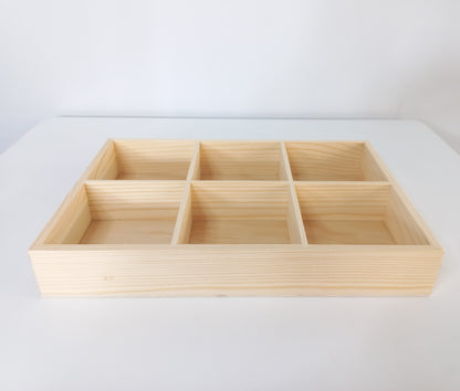 Wooden Tray with Compartments