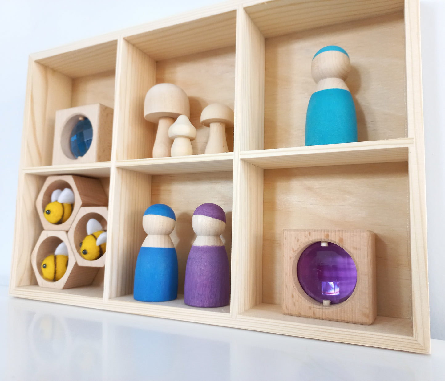 Wooden Tray with Compartments