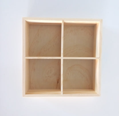 Wooden Tray with Compartments