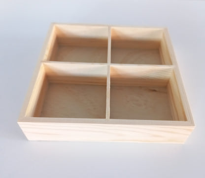 Wooden Tray with Compartments