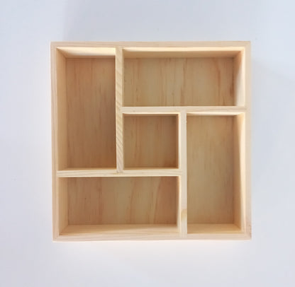 Wooden Tray with Compartments