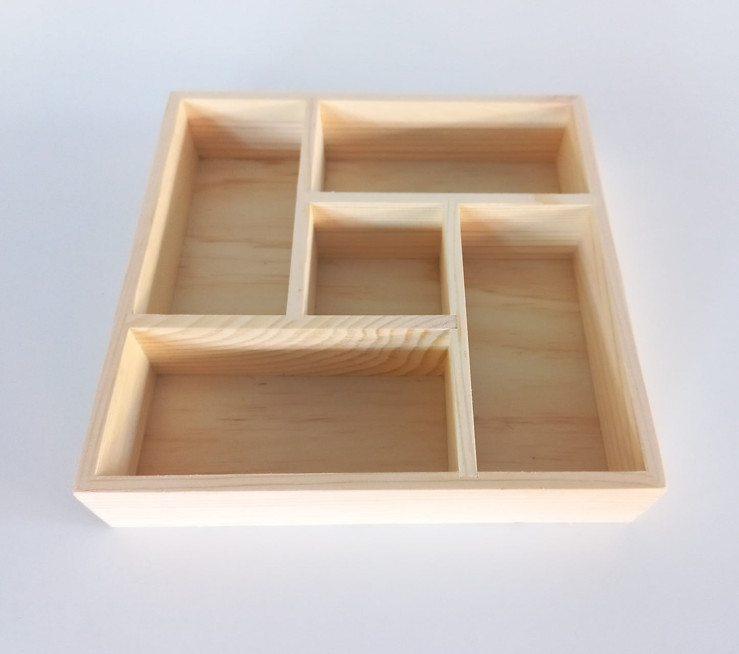 Wooden Tray with Compartments